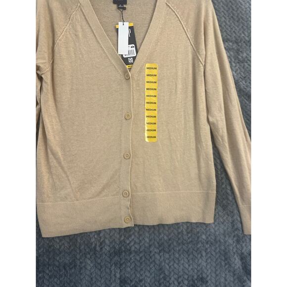 NWT GAP Irish Cream Linen Blend Cardigan Sweater M Minimalist - Picture 2 of 8